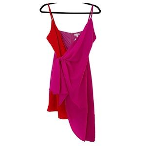 Cocktail dress. NWT. Red and pink. Side detail. Sexy.
